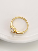 Bijoux de luxe pour femmes, double anneau en forme de cœur, zircon, plaqué or, laiton, cadeau pour la Saint-Valentin