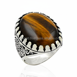 925K Sterling <b>Silver</b> Tiger Eye <b>Men</b> <b>Ring</b> - Product Image 2