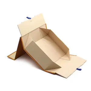 Portable Folding Box One-piece Gift Box Custom Clothing Magnetic Clamshell Packaging Book Box