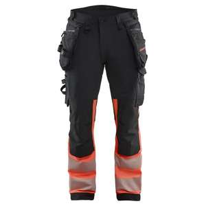 BLAKLADER - 112516489955D88 Hi-Vis <b>trousers</b> 4-way <b>stretch</b> <b>Black</b>/Red hi-vis - EAN 7330509913758 HI-VIS WORKWEAR - Product Image 1