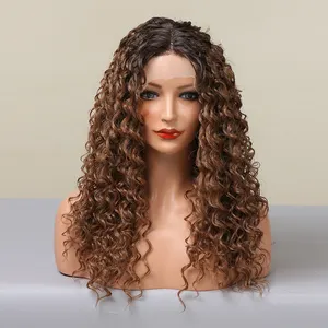 Top Sale Lace Front Wigs Long Viking Princess Style Synthetic Wigs for Women Cosplay Party