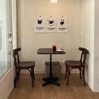 Ensemble de salle à manger commercial en bois massif de style rétro américain, table et chaises pour cafés, restaurants, salons de thé, boutiques de desserts, bars, Guangdong