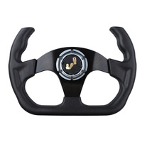 Volant de course de style yoke de 320 mm avec poignée en PU, base en aluminium multicolore pour voiture et simulateur de course