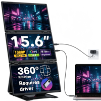 Écrans portables quadruples, moniteur double écran, triple écran pour ordinateur portable, fréquence de rafraîchissement de 60 Hz, écran ultra-fin, design pliable portable