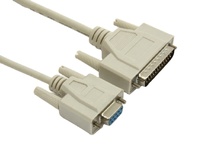 DB9 hembra a DB25 macho serie RS232 Cable de módem nulo con camisa de PVC para transferencia de datos de computadora para uso de cámara