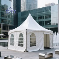 Carpa de Jardín Tipo Pagoda para Fiestas al Aire Libre de 6*6 Metros, Impermeable, Carpa Blanca para Celebraciones y Bodas, Gazebo en Venta