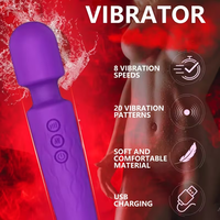 Vibromasseur AV Wand - 20 fréquences, 100% étanche, rechargeable par USB, silicone souple, utilisation vaginale, jouet sexuel pour adultes