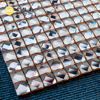 Transparente Rose Golden Diamond Effekt Shinny Glas Mosaik fliese für Wand Backs plash Küche Bar Bad Toilette Schwimmbad