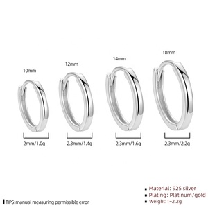 Bông tai tròn lớn tối giản không gây dị ứng GE88, trang sức cao cấp, bạc 925 nguyên chất mạ vàng 18k, dành cho nữ - Product Image 5