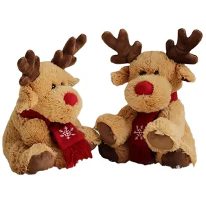 2024 Cartoon Santa Snowman deer plush toy Winter Elk wear scarves plush throw pillows Christmas gift