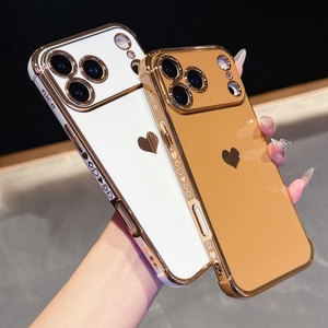 เคสโครเมียมกันกระแทก4มุมสำหรับ iPhone 11/12 Pro/13/14/15/16/17 Air/17 PROMAX <span class=keywords><strong>Heart</strong></span> Design - Product Image 6