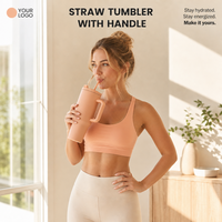 Gobelet isotherme durable en acier inoxydable de 40 oz (1,2 L) avec poignée et paille, motif fleurs jaunes, idéal pour les voyages, le sport et comme idée cadeau