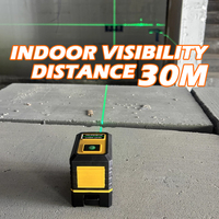 Alat Laser Level Self Leveling Garis Silang Hijau 2 Garis untuk Menggantung Gambar, Ubin, Renovasi Rumah, Proyek Dalam Ruangan