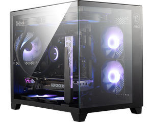 <span class=keywords><strong>MSI</strong></span> PAG PANO M100L BLANC/NOIR, un châssis « vue sur mer » à côtés en verre pour ordinateurs de jeu de bureau - Product Image 2