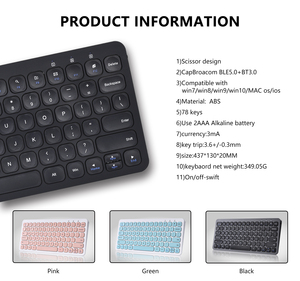 Customized OEM Professional Ergonomics Wireless Office Comfort Independently <strong>Button</strong> <strong>Keyboard</strong> with Battery for PC Macbook/Laptop - Product Image 5