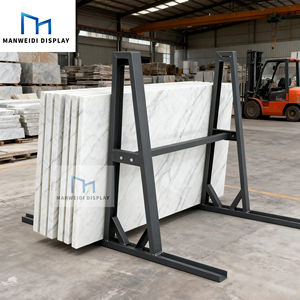 맞춤형 쿼츠 화강암 석재 유리 쇼케이스 보관 조절 가능 금속 산업용 랙 선반 슬랩 A 프레임 랙 - Product Image 3