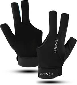 Gants de <span class=keywords><strong>billard</strong></span> Banly pour main gauche, 3 doigts, gants de snooker, gants de <span class=keywords><strong>billard</strong></span> sportifs compacts à enfiler - Product Image 1