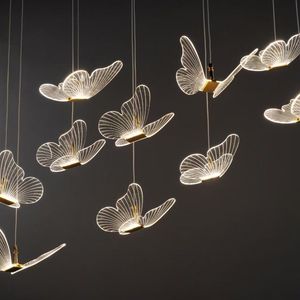 Farfalla luminosa in acrilico <span class=keywords><strong>lampadario</strong></span> a 10 teste decorativo per hotel con decorazione di scena per matrimonio decorazione di cristallo - Product Image 3