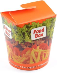 Confezione da 500 Scatole per Doner Bon Appetit (16 Oz/500ml) Scatola Pieghevole in Cartone per Alimenti per Noodle e Kebab da Asporto Cina - Product Image 3