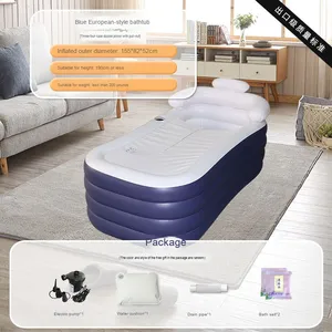 <span class=keywords><strong>Baignoire</strong></span> pliante piscine douche automatique PVC <span class=keywords><strong>baignoire</strong></span> gonflable pour adultes corps entier trempage natation maison - Product Image 6