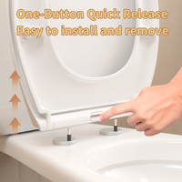 Ensemble de couvercles de toilettes universels européens en PP à fermeture douce, ronds, à dégagement rapide pour sanitaires UK DE FR, couvercle de siège de toilette en plastique WC