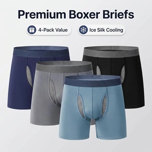 Boxer da <span class=keywords><strong>Uomo</strong></span> <span class=keywords><strong>Taglie</strong></span> <span class=keywords><strong>Forti</strong></span> ad Asciugatura Rapida, Lunghezza Extra, Comodi, Traspiranti e Senza Cuciture - Product Image 1