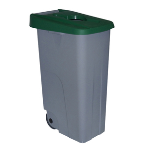 Contenitore per Riciclaggio 85 L con Coperchio Verde e Ruote per Rifiuti - Product Image 1