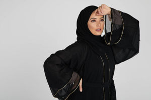 2020 abbigliamento islamico turco maniche aperte con volant in Chiffon a strati Abaya Kimono per donne musulmane - Product Image 2