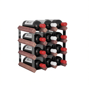 Portabottiglie in legno massello di pino per 12 bottiglie, arredamento per la casa - Product Image 1