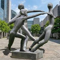 Sculpture personnalisée en bronze des Trois Grâces dansant - Art du mouvement circulaire, statue en bronze