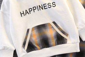 ชุดเซ็ตสองชิ้น เสื้อฮู้ดแขนยาวผ้าฝ้ายสไตล์ลำลองแบบตะวันตกสำหรับเด็กผู้ชาย พร้อมกางเกงมีฮู้ด - Product Image 4