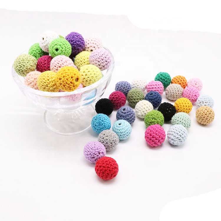 Деревянные крючком бусины для прорезывания зубов ручной работы