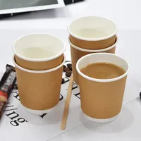Fabriqué en Chine, gobelet à café/eau minérale en papier isolé à double paroi de haute qualité, norme européenne 8oz, logo personnalisé KGPC-075