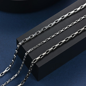 <b>Titanium</b> Steel Necklace Long Box <b>Chain</b> Geometric Design Men's Fashion Accessory - Product Image 2
