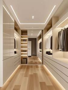 BALOM Modern Luxury Closet Laminate Panel Bedroom Wooden Wardrobes with Wooden Door Customized Home Furniture on Sale - Product Image 4