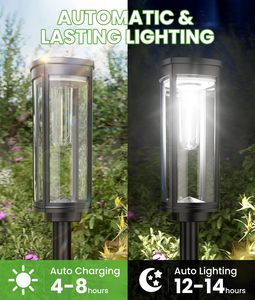 Luces Solares de Jardín para Exteriores, Iluminación Brillante para Caminos, Encendido/Apagado Automático, Impermeables IP65, para Iluminación de Césped WADE-JS016, Jardín Solar Moderno - Product Image 3