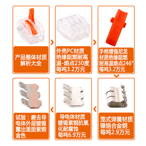 Pct-212 Transparent Pc <b>Material</b> Wire Connector 2 Way Quick Terminal 4 Square - Product Image 1
