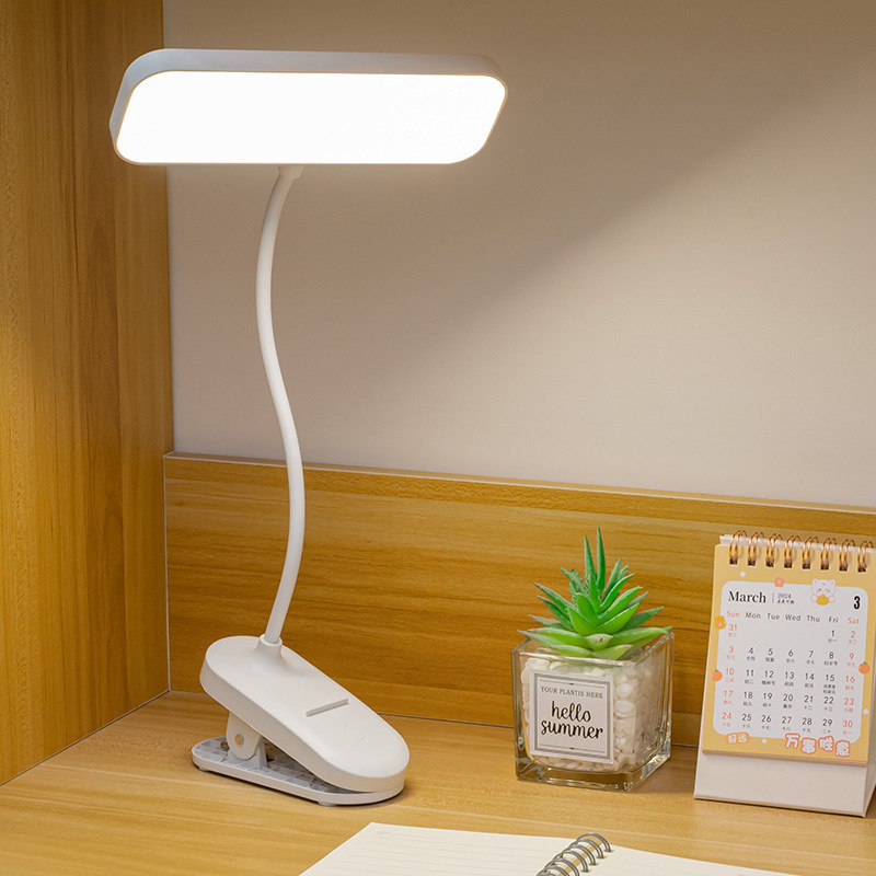 Flexible Study Table Lamp With Clip Usb Rechargeable Night Light Bedside Bedroom Study Reading Office Work Led Desk Lamp