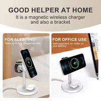 Chargeur sans fil pour Airpods Phone Watch Station de charge magnétique avec support Rotation 3 en 1 Adaptateur de chargeur de voyage