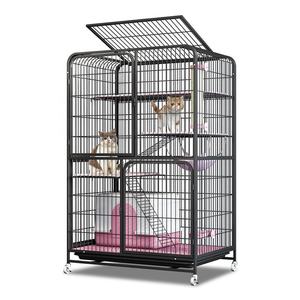 Grande <span class=keywords><strong>cage</strong></span> pliable robuste en métal pour animaux de compagnie avec roues et plateau Premium <span class=keywords><strong>Animal</strong></span> Control Square Cat Housing Cat Cabinet - Product Image 1