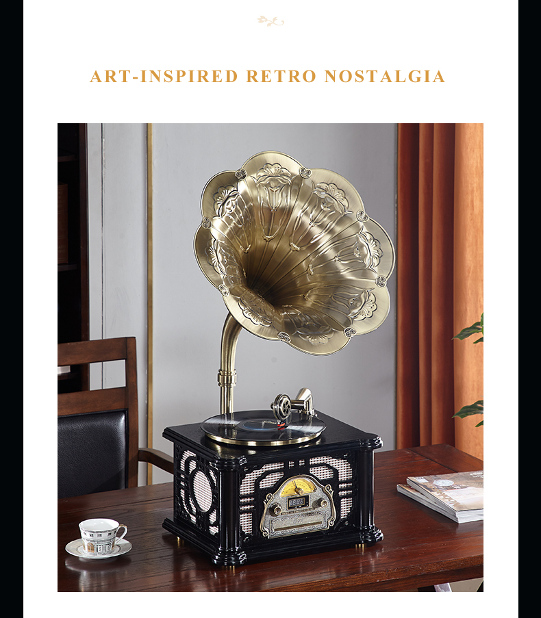 Best quality Retro record player vinyl turntable player wholesale antique gramophone
