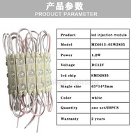 Module LED Sunled 7015 Rouge/Vert/Bleu 6000K 5W Étanche SMD2835 avec lentille, injection pour enseignes, 12V, angle de vision 120-140°, IRC 90, garantie 2 ans