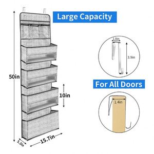 Organizador de Almacenamiento Colgante para Puerta con 4 Bolsillos Transparentes Grandes, Montaje en Pared para Habitación Infantil o Guardería, en Oferta - Product Image 2