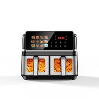 Friteuse à air double 10L en gros, multifonctionnelle, grande capacité, pour usage domestique et commercial