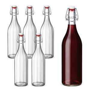 Bottiglie di vetro da 1 litro con chiusura a pressione per uso domestico - Product Image 1
