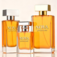 Botol Parfum Kaca Stock Square 30ml 50ml 100ml, Botol Parfum Isi Ulang High-end, Semprotan Halus, Tutup & Kepala Semprot
