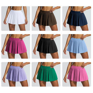 Jupes de tennis plissées en spandex/nylon avec logo personnalisé Mini jupes de golf pour femmes, respirantes, extensibles dans les 4 sens, anti-UV, à séchage rapide - Product Image 2