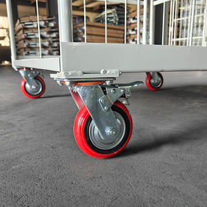 כבד כבל פלדה מתקפל כבל אחסון גליל מיכל קריסה מתמוטט מלון עם גלגלים וכלוב גליל מזרן - Product Image 3