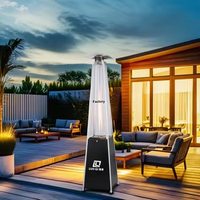 2025 Offre Spéciale Moderne Nouveau Style Pyramide Gaz Chauffage Extérieur avec Flamme En Acier Inoxydable Facile à Déplacer Cour Patio Chauffage Gaz