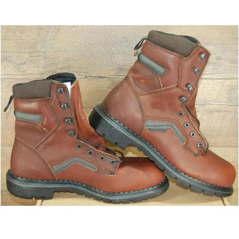 Fourniture directe par l'usine de chaussures de travail industrielles en cuir de vachette naturelle bottes de sécurité cousues Goodyear à bout en acier chaussures pour hommes